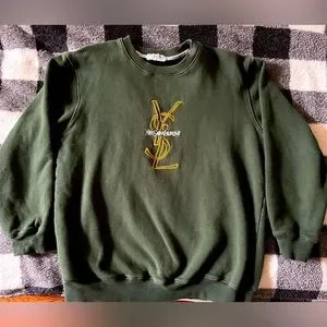 希少　vintage YVES SAINT LAURENTロゴ スウェット L Authentic Yves Saint Laurent Vintage YSL Logo Sweatshirt